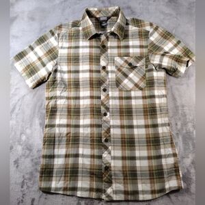 Outdoor Research Shirt Mens M Multicolor Plaid Button Front Short Sleeve Nylon